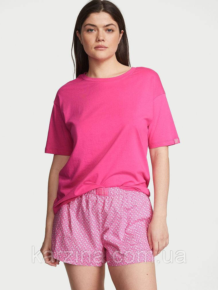 Бавовняний комплект футболка та шорти р.XS Victoria's Secret Cotton Short Tee-jama Set