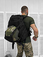 Тактический рюкзак с держателем для шлема. Военный рюкзак усиленный 30 л черный. Армейский рюкзак 30 л черный
