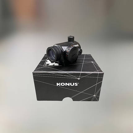 Коліматорний приціл KONUS NUCLEAR 1x22, 3 MOA, широке поле зору, низьке кріплення на Picatinny, фото 1