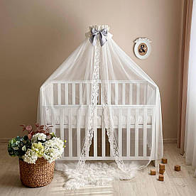 Балдахін на дитяче ліжко сірий 1,5 х 4 метра