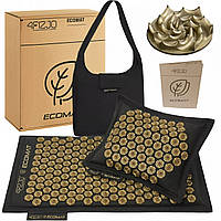 Коврик акупунктурный с подушкой 4FIZJO Eco Mat Аппликатор Кузнецова 4FJ0179 Black/Gold