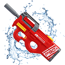 Водний Автомат Електричний на Акумуляторі 2 Режима Портативний Водяний Бластер для Дітей та Дорослих P90 Червоний