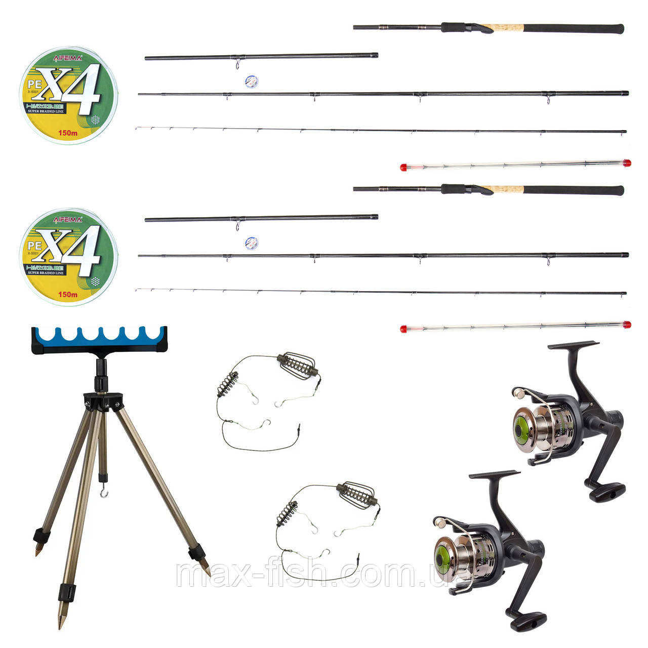 Набір для фідерного лову Siweida Feeder Tick-Tock 3,60-4.20м + котушка Flagman Magnum Feeder 5000 + Шнур 150м