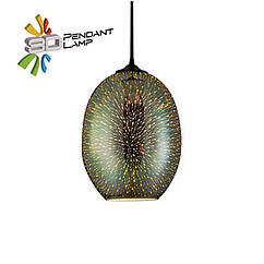 Світильник підвісний QUANTUM Е27 3D-ефект овальний хром