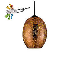 Світильник підвісний QUANTUM Е27 3D-ефект овальний мідь