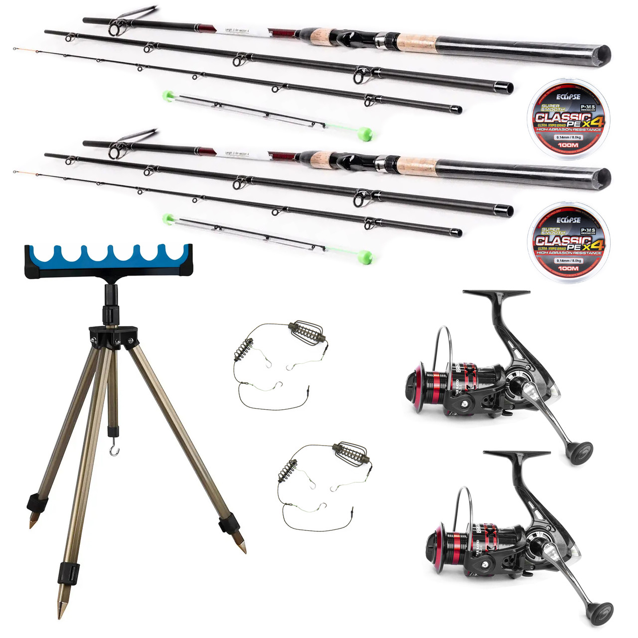 Фідерний набір SOLARIS Iron Carp Feeder 3,3 м з котушкою Boya By BR та шнуром 100 м