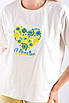 Футболка жіноча оверсайз з вишивкою молочна 23096 (2000000107103), фото 3