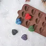 Силіконова форма для цукерок Гранені Серця, фото 2