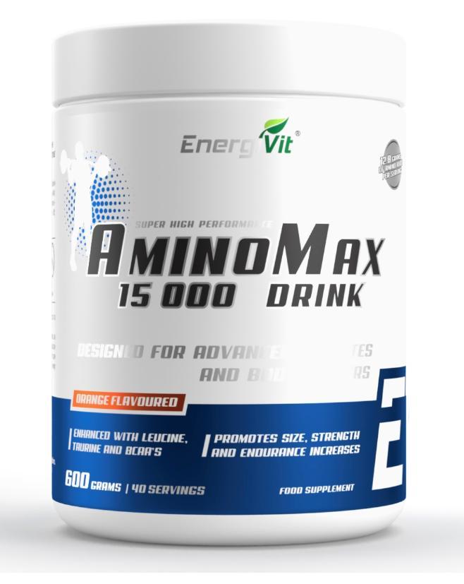 Амінокислоти EnergiVit Amino Max 15 000 Drink 600 грам Смак : ORANGE, фото 1