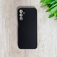 Чехол Silicone case Full для Samsung A14 SM-A145 с закрытым низом микрофиброй силикон чёрный