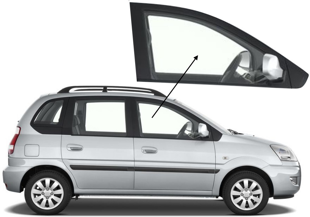 Бічне скло Hyundai Matrix 2001-2010 передніх дверей праве