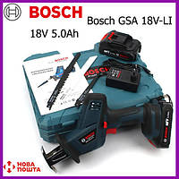 Аккумуляторная сабельная пила Bosch GSA 18V-LI C (18V 5.0Ah). АКБ пила Бош