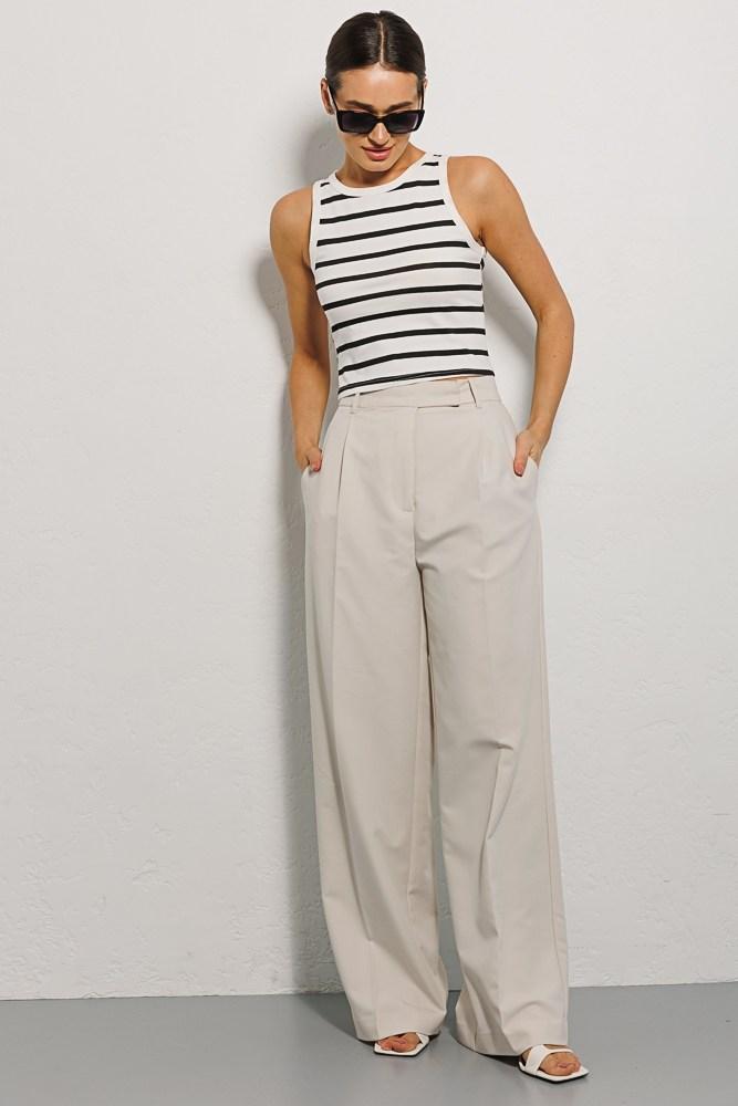 Жіноча коротка майка смужка чорний, фото 1