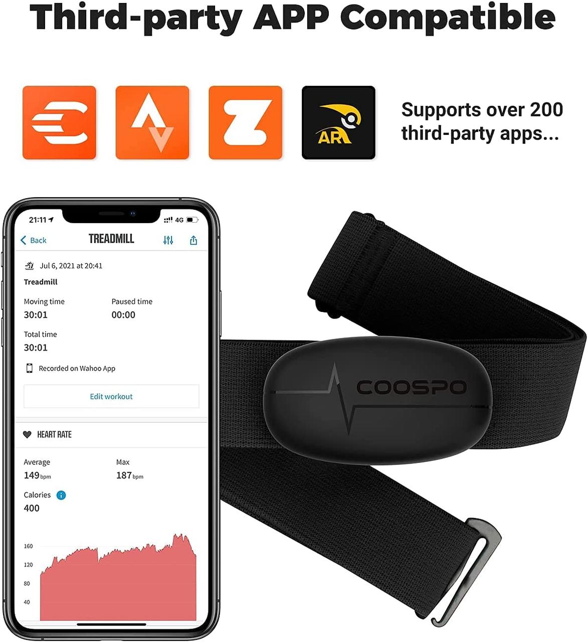 Купити COOSPO H6 Монітор серцевого ритму Нагрудний ремінь Bluetooth 4.0 ...