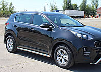 Боковые пороги трубы на d70 Kia Sportage 2016+ Боковая защита дуги пороги