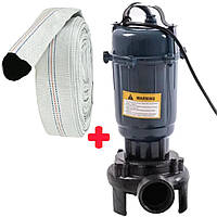 Фекальний дренажний насос з ріжучим ножем подрібнювачем 2.6 кВт для брудної води, фекалій, вигрібних ям WQCD