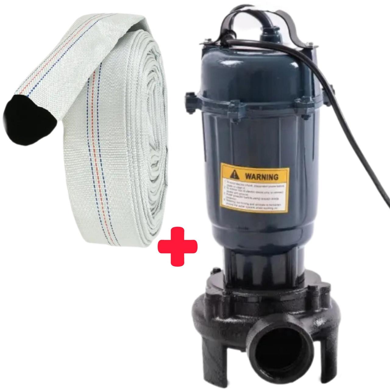 Фекальний дренажний насос з ріжучим ножем подрібнювачем 2.6 кВт для брудної води, фекалій, вигрібних ям WQCD - фото 1 - id-p1873380421