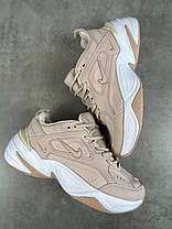Жіночі кросівки Nike M2K Tekno Particle Beige White Кеди Найк М2К Текно шкіряні бежеві демісезон, фото 5