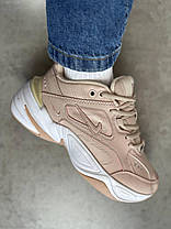 Жіночі кросівки Nike M2K Tekno Particle Beige White Кеди Найк М2К Текно шкіряні бежеві демісезон, фото 6