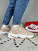 Жіночі кросівки Nike M2K Tekno Particle Beige White Кеди Найк М2К Текно шкіряні бежеві демісезон, фото 9