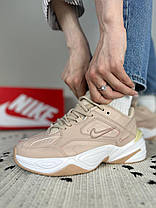 Жіночі кросівки Nike M2K Tekno Particle Beige White Кеди Найк М2К Текно шкіряні бежеві демісезон, фото 3