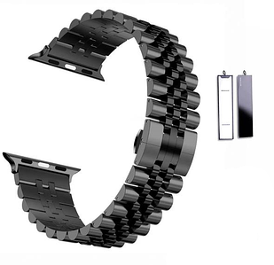 Ремінець для Apple Watch 5 Links Metal Straps Black  • 38/40/41mm.