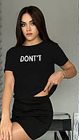 Жіноча футболка з написом женская футболка New Trend (10-52) черный