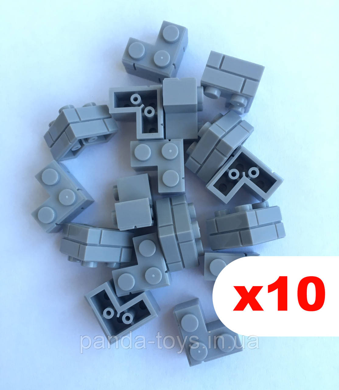 Цегла кубик кут 90 (світло-сірий) 10 шт