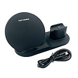 Док-станція wireless fast charger 3 in 1 з бездротовою зарядкою, фото 7