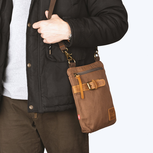 Фото сумка чоловіча Augur через плече коричнева