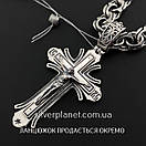 Масивний срібний кулон хрестик Розп'яття Ісуса. Чоловічий православний хрест зі срібла 925, фото 10