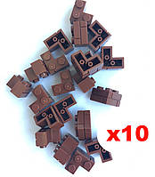 Кирпич кубики угол 90 (коричневый) 10 шт