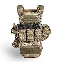 Бронежилет плитоноска WARMOR 3 Multicam з швидким скиданням налаштувань MOLLE