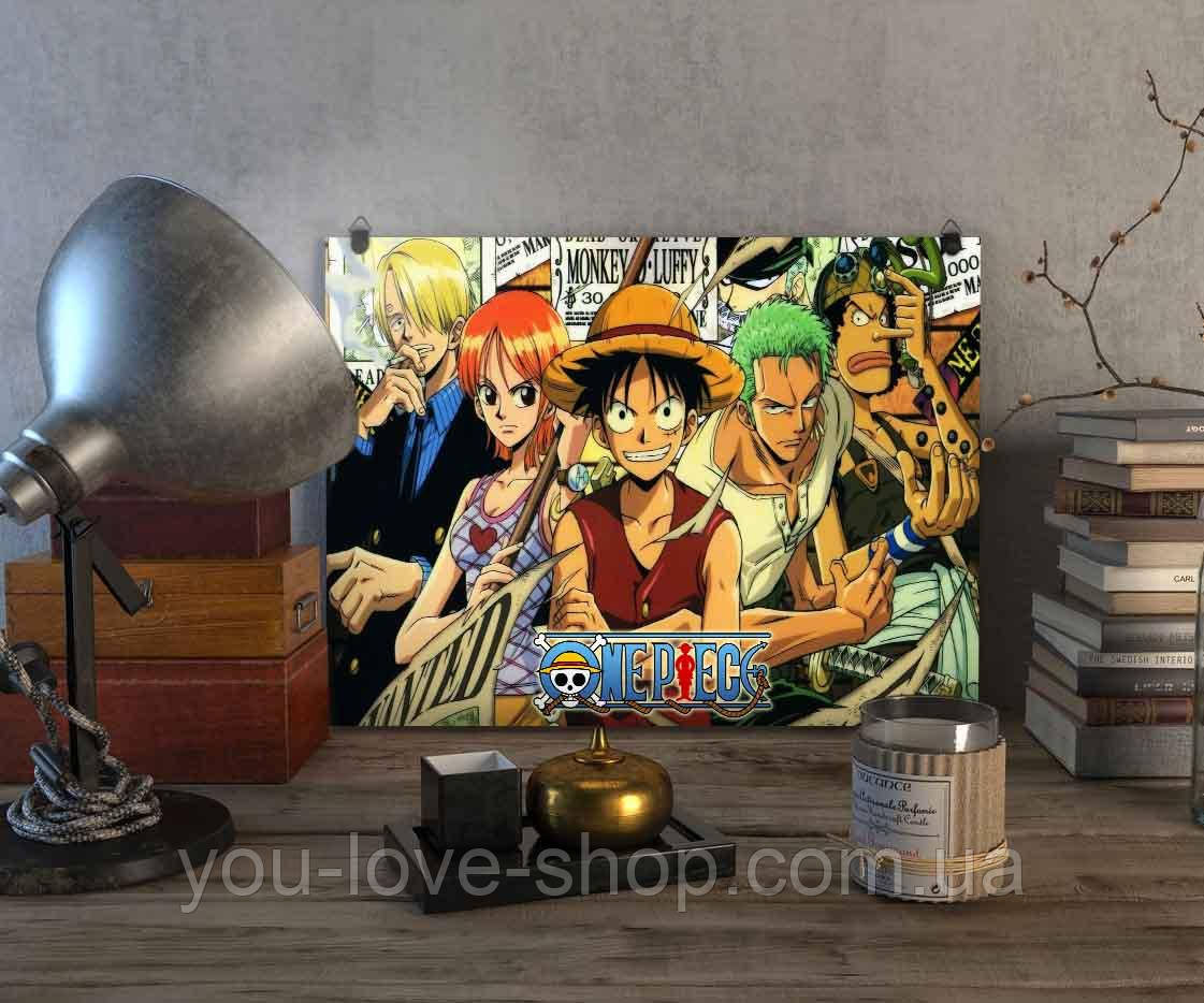 Металевий плакат One Piece "Герої" / Ван Піс, фото 1