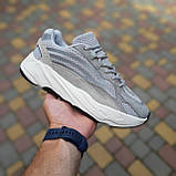 Кросівки чоловічі Adidas Yeezy boost 700 Grey v2 сірі адідас і буст весна літо рефлективні вставки, фото 4