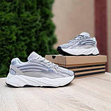 Кросівки чоловічі Adidas Yeezy boost 700 Grey v2 сірі адідас і буст весна літо рефлективні вставки, фото 6