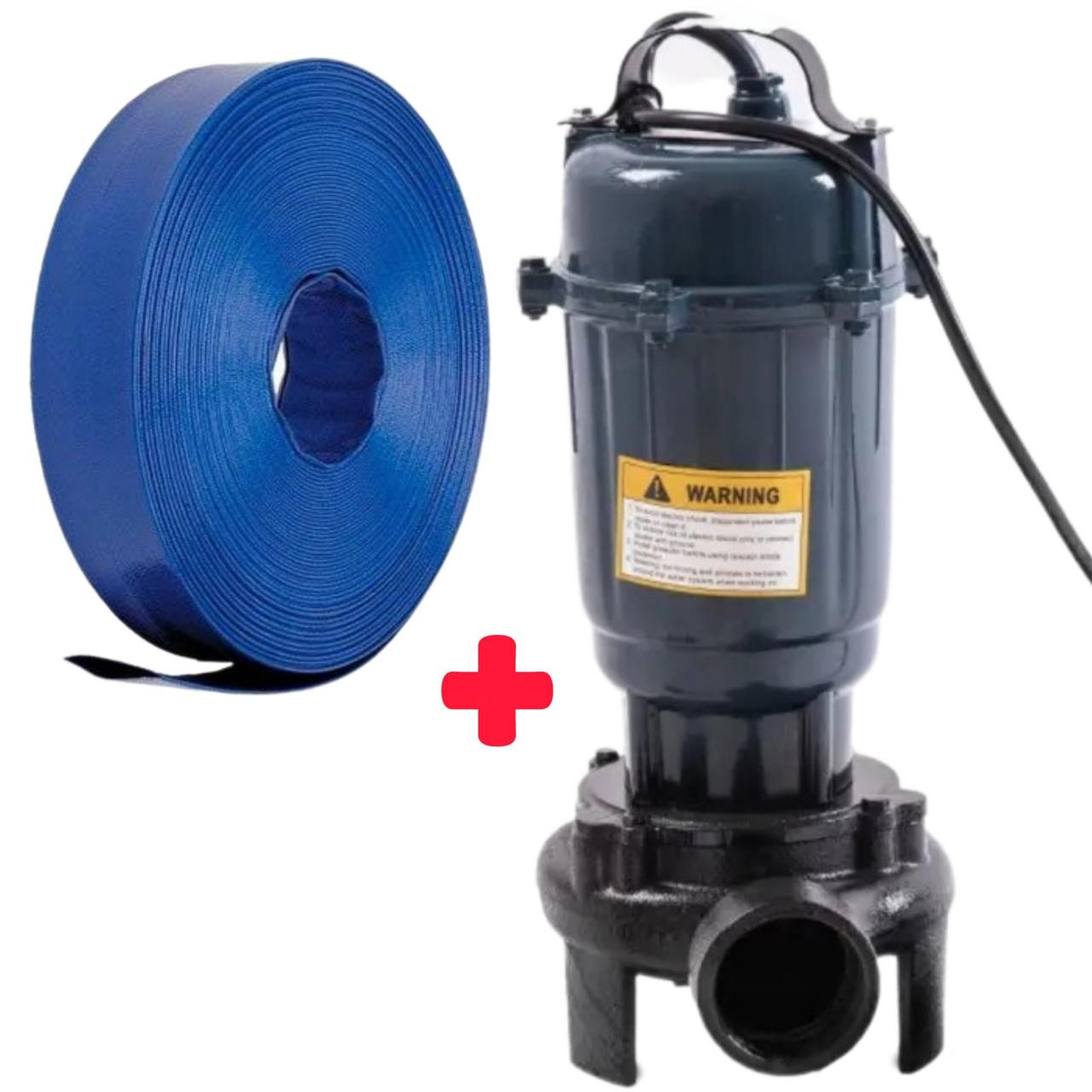 Фекальний дренажний насос з ріжучим ножем подрібнювачем 2.6 кВт для брудної води, фекалій, вигрібних ям WQCD - фото 1 - id-p1873400690