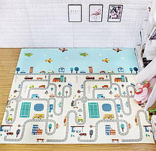 Дитячий ігровий двобічний килимок 2 м*1,8 м товщина 1 см Розвивальний ігровий килимок Місто - Океан, фото 2