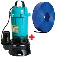 Погружний насос фекальний з ріжучим ножем 2,6 кВт з подрібнювачем фекалій побутовий для викачки вигрібних ям будинку