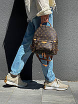 Жіночий рюкзак Louis Vuitton Palm Springs Backpack Brown еко шкіра рюкзак ЛВ коричневий з ремінцями, фото 3