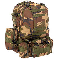Рюкзак тактический рейдовый SP-Sport ZK-5504 размер 50х34х15+10см 55л Камуфляж Woodland