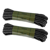Шнурки 2 пары Восковые Mil-Tec® 180 см. Black