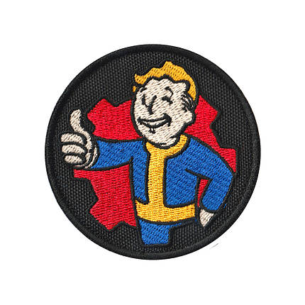 Вишитий патч шеврон на липучці "Vault Boy", фото 1