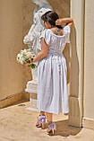 Ніжна жіноча літня сукня селянка Тканина муслін-жатка Розміри 42-46,48-52,54-58,60-64, фото 4