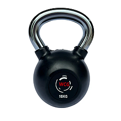 Гиря прогумована з хромованою ручкою WCG 16 кг