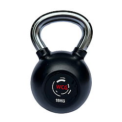 Гиря прогумована з хромованою ручкою WCG 18 кг