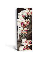 Наклейка для холодильника декоративна Ковдра з орхідей 60х180 cм плівка для обклеювання кухні