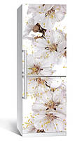Самоклеющаяся виниловая пленка наклейка на холодильник Цветы вишни 60x180 см, оклейка холодильника