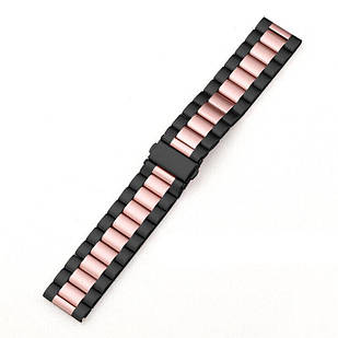 Ремінець для Apple Watch Steel Band Stainless Color Black Pink  • 38/40/41mm.