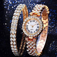 Красивые женские кварцевые часы с стильным браслетом CL Queen